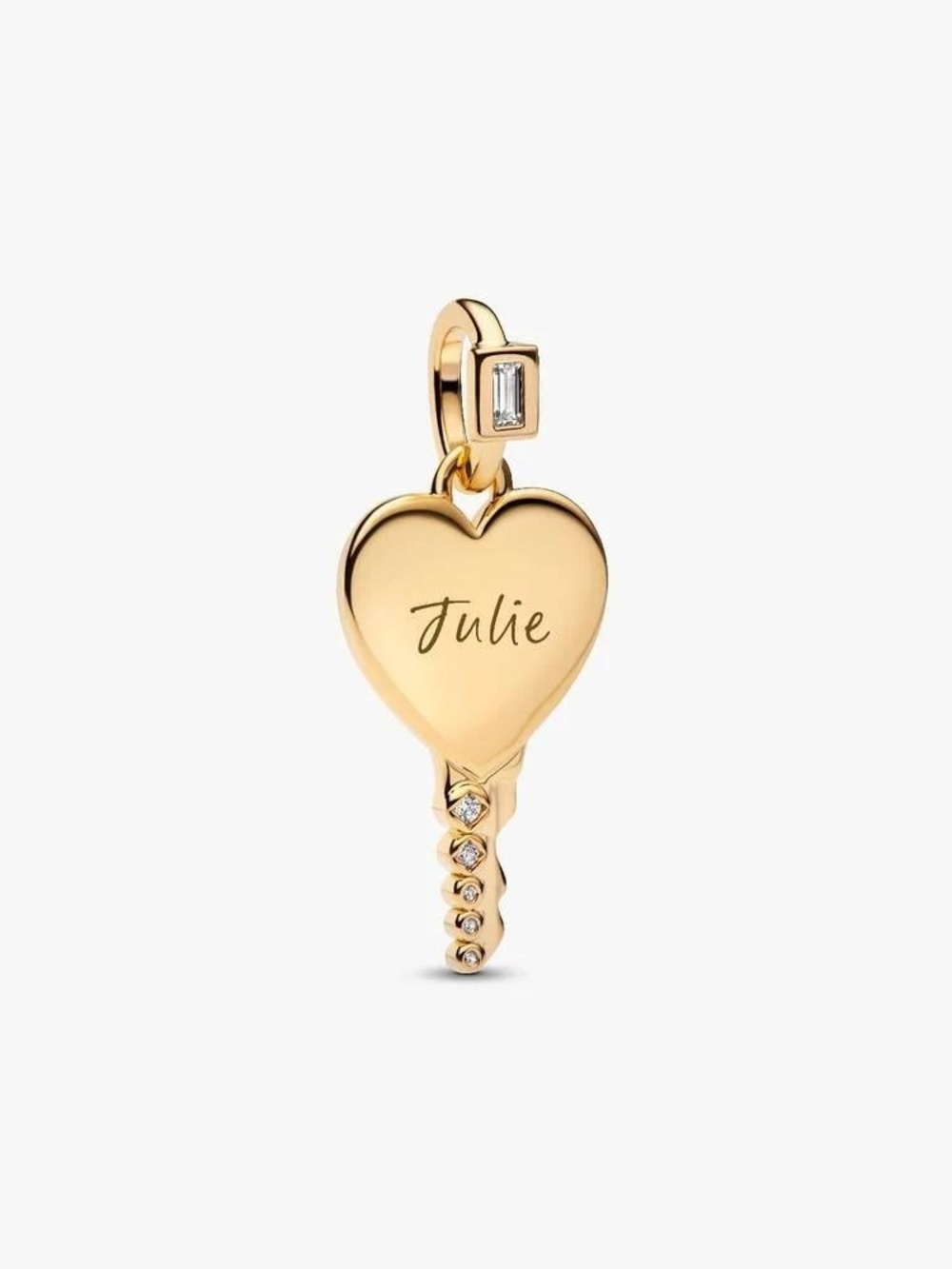 Pandora Engravable Heart Key Pendant